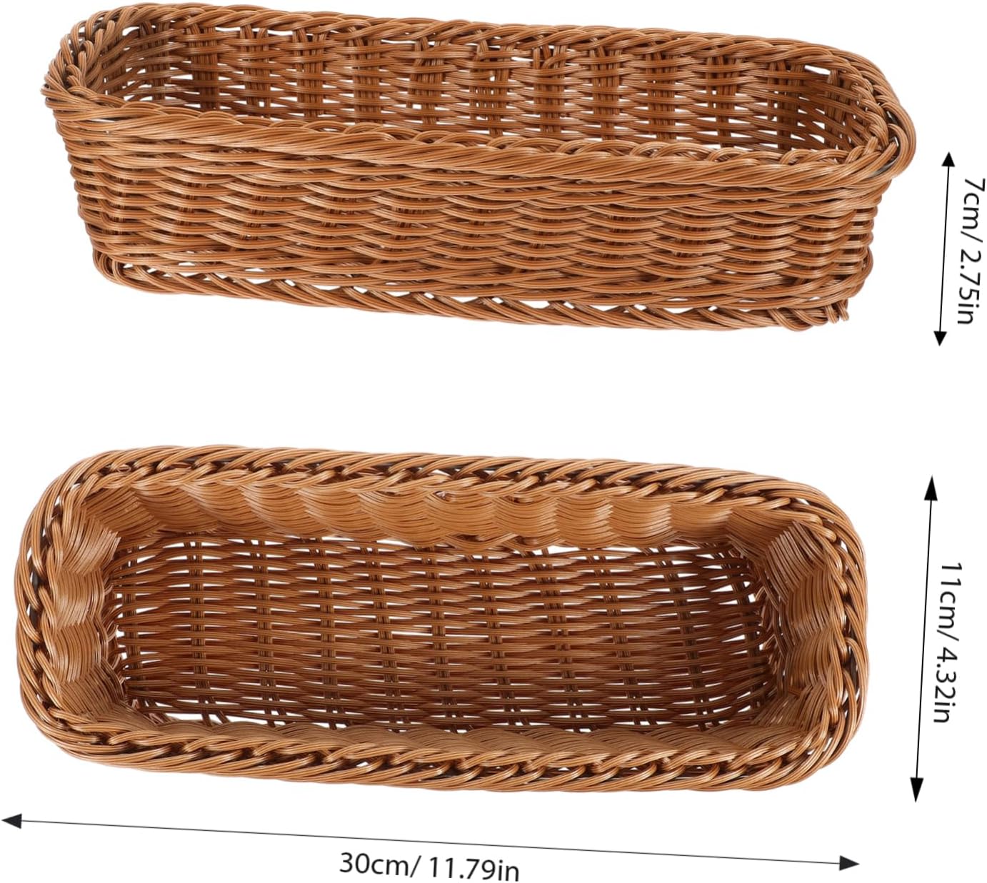 3pcs Imitation Rattan Snacks Basket Desktop Cutlery Basket Woven for Home Storage for Shelves