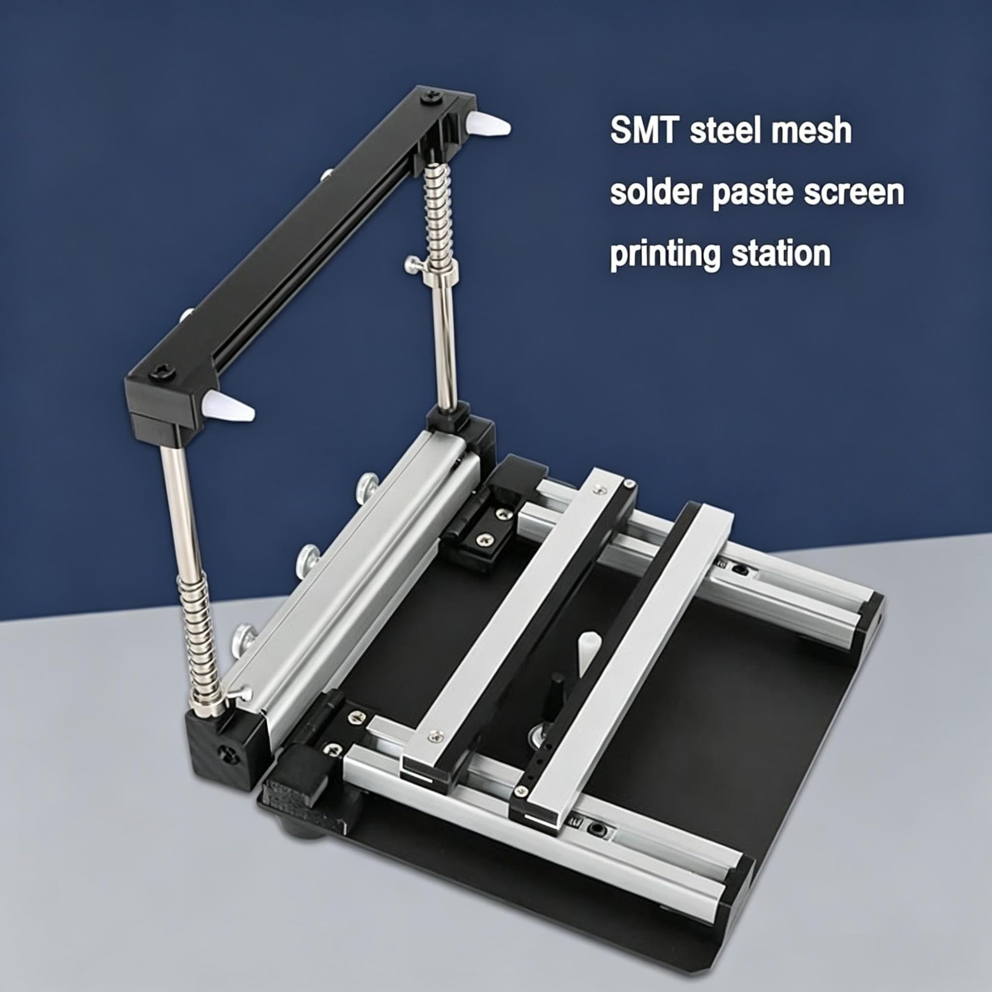 Mesa de impresión de pasta de soldadura para malla de acero SMT Estación de serigrafía manual de pequeño formato para producción en lotes pequeños(20x20)