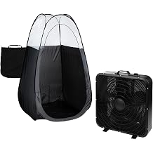 Naked Sun X-Fan Spray Tan Solution Overspray Extraction Fan and Black Tanning Tent Extractor Booth Bundle