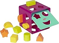 Playskool Form Fitter Shape Sorter Activity Cube - 9 Tactile Shapes, Smiley Faces for Toddlers 18 Months+
