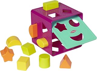 Playskool Form Fitter Shape Sorter Activity Cube - 9 Tactile Shapes, Smiley Faces for Toddlers 18 Months+