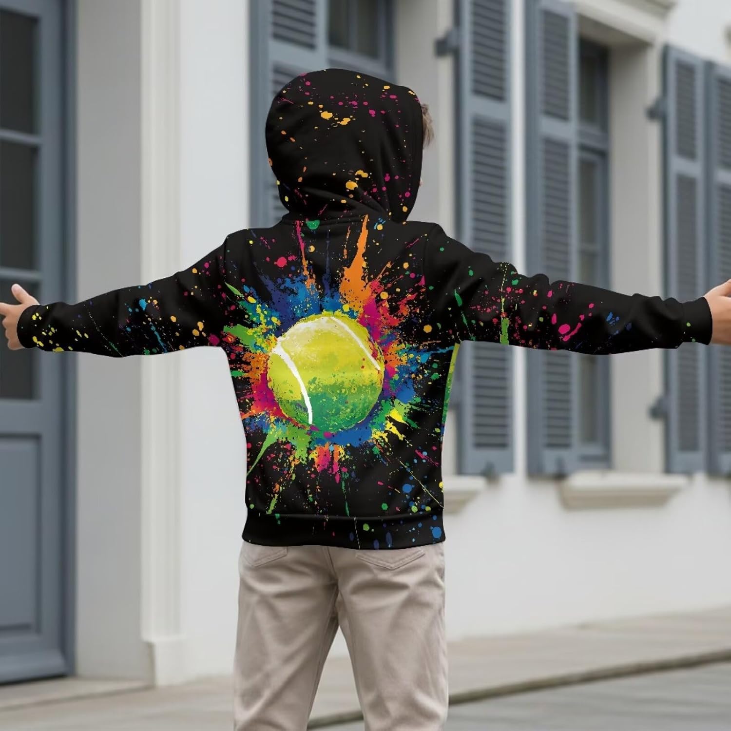 Biyejit Kids Zip Up Hoodies for Boys Girls 6-16 Hooded Sweatshirt with Pocket Long Sleeve Jacket