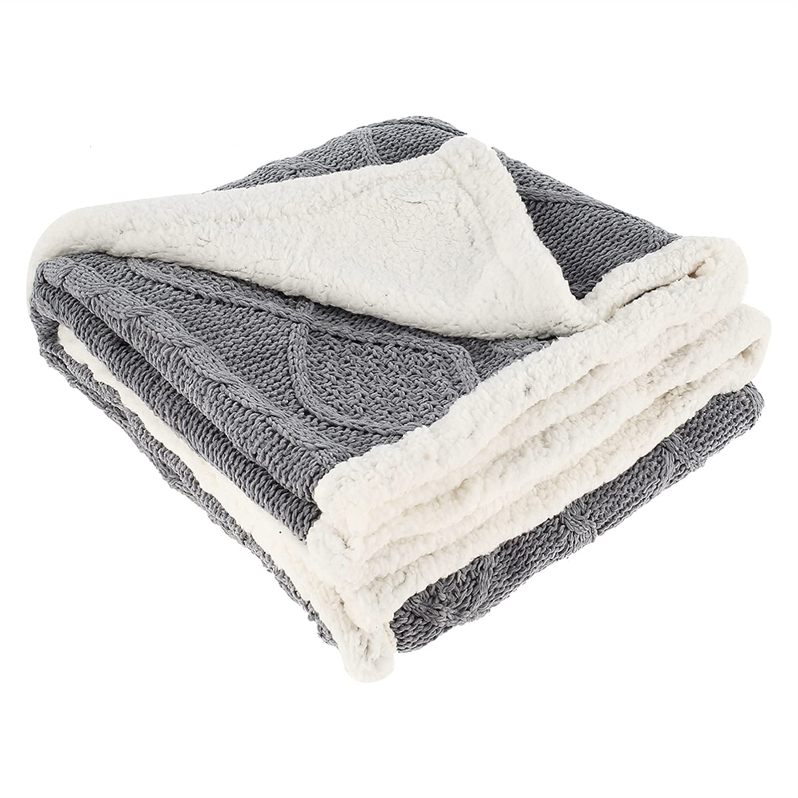 Couverture tricotée double couche Nordic Solide en laine pour canapé et lit