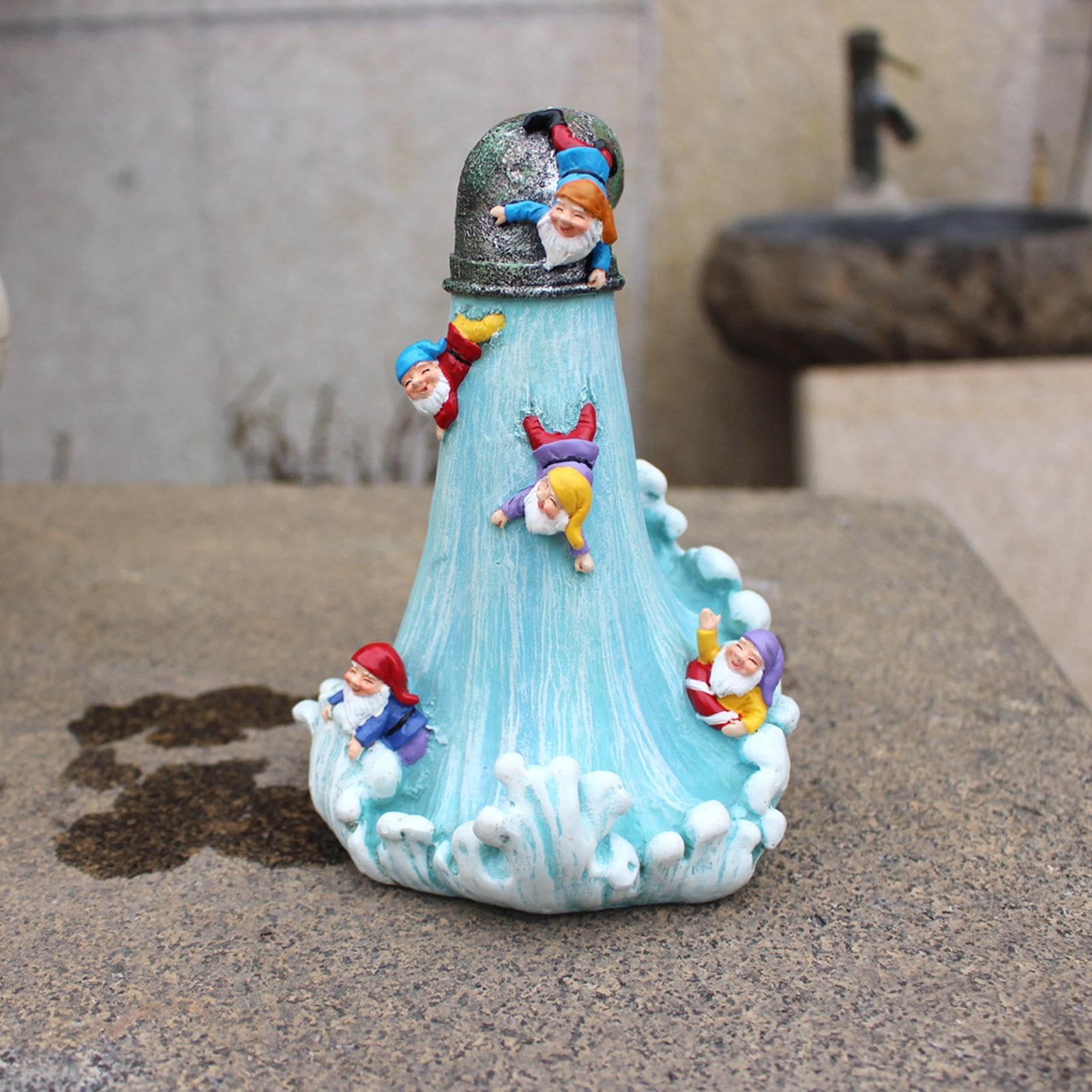Gnomi da Esterno, Tubatura dell'Acqua Gli Gnomi Che Lavano Il Surf - Esilarante Decorazione Decorativa da Giardino, Ornamenti per Prato, Decorazione con Scultura Nana, novità per la Casa, Patio
