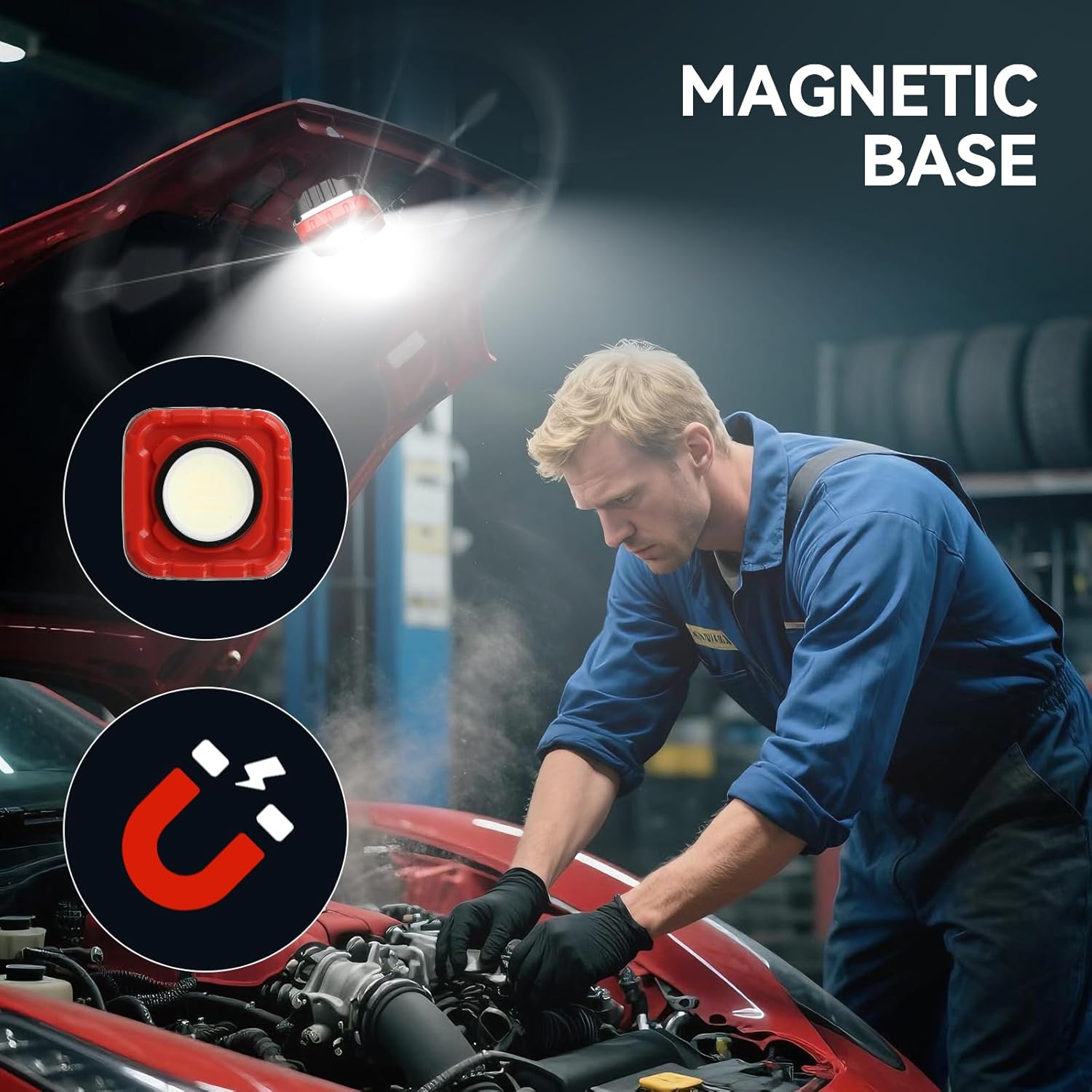 LED Headlamp Rechargeable COB Flashlight 2-Pack, Red and Yellow, 1000 Lumens Headlamps, 8 Lighting Modes, Waterproof, Magnetic Working Light, Outdoor Hiking