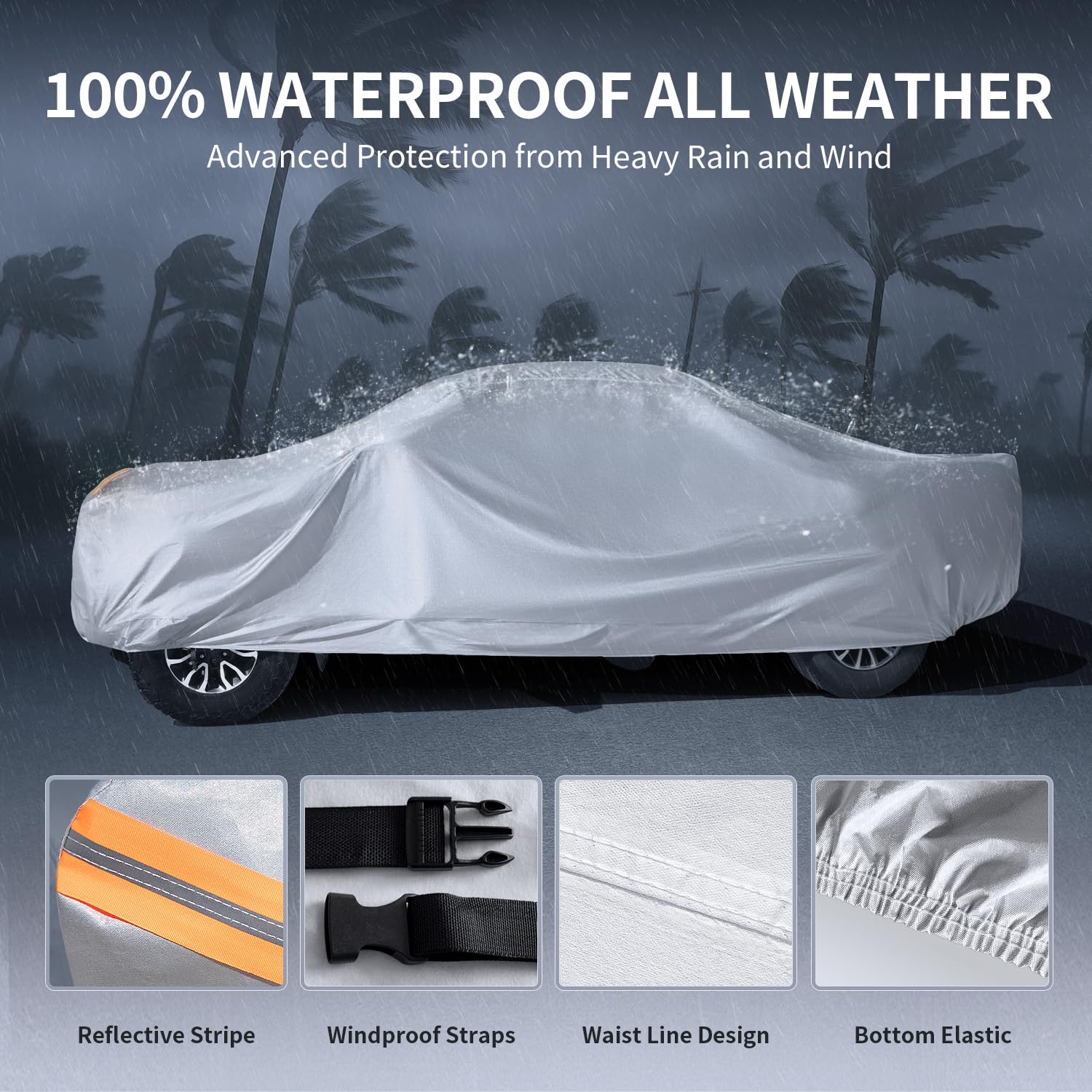 Chevrolet Silverado 1500 Truck Cover Custom Fit 1998-2026 Crew Cab Short Bed 5 7-5 8 With Door Zipper — view 3