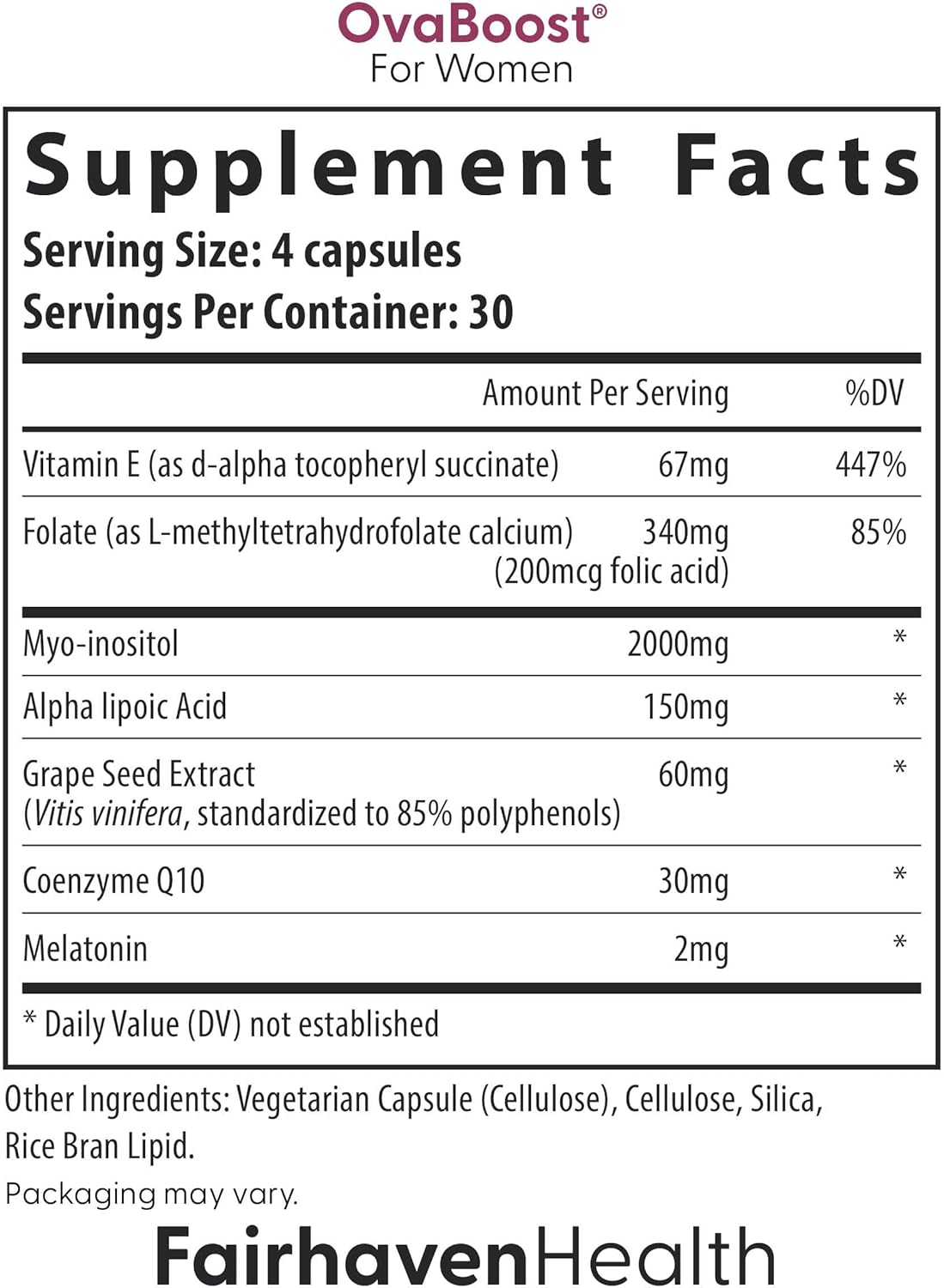 FertilAid for Women & Ovaboost Combo, Female Fertility Supplement & Natural Fertility Vitamin with Myo-Inositol, Vitex & Vitamins to Support Ovulation, Cycle Regularity & Egg Quality, 1 Month Supply