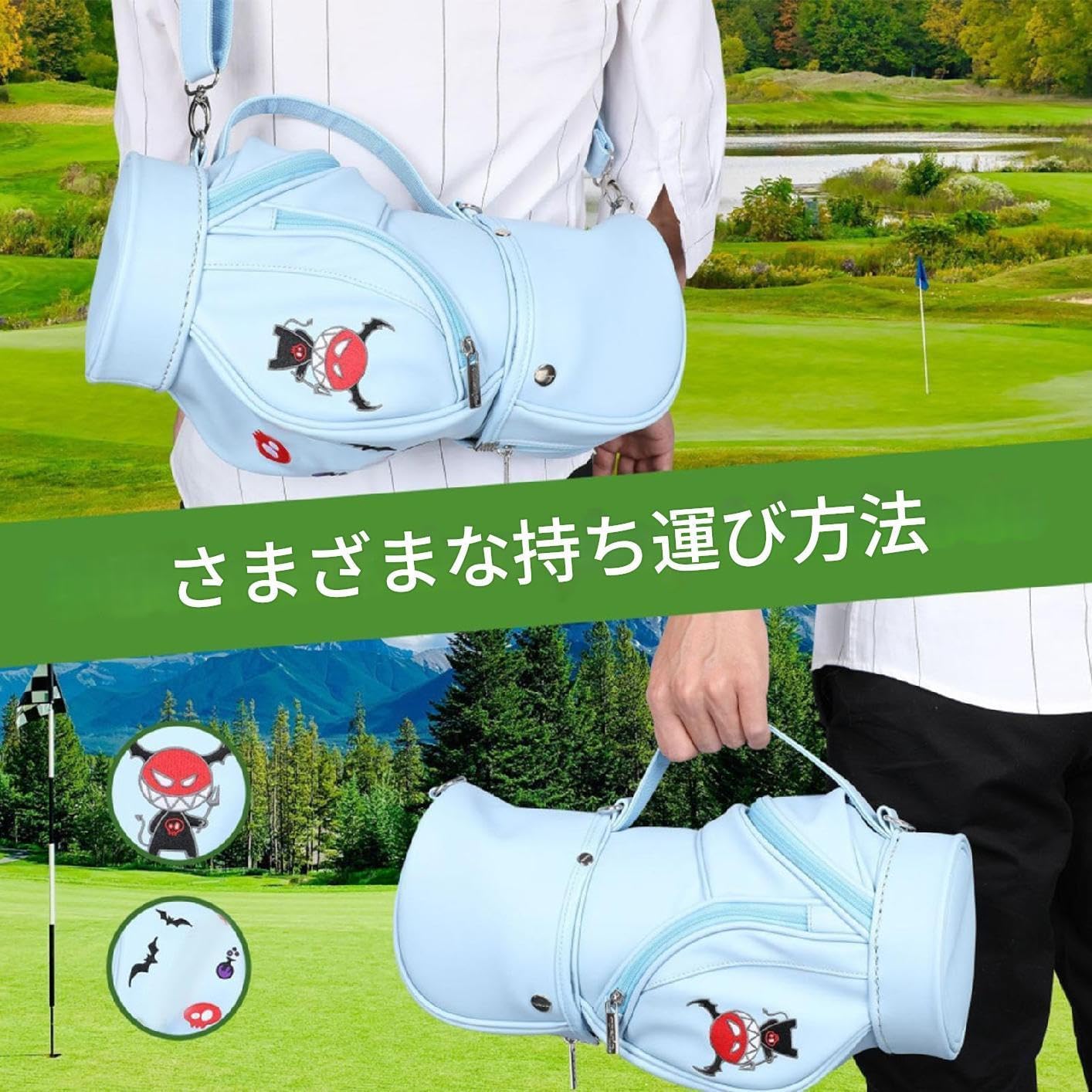 ゴルフカートバッグ,軽量 小型 マルチ ポケット バックパック | アウトドアゴルフバッグ - 男性ゴルファー家族友人屋内屋外コース