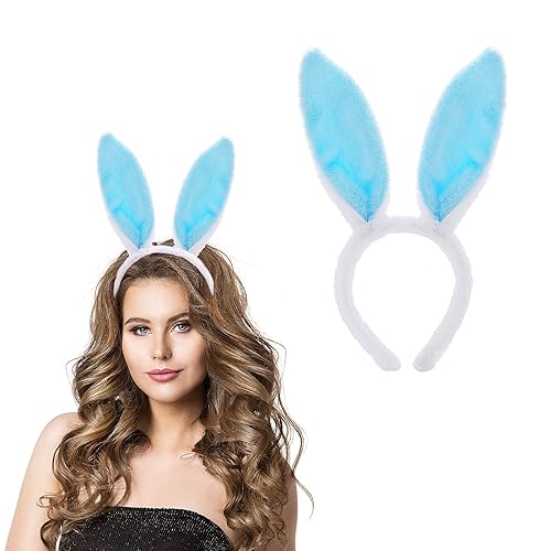 Sibba Diadema de orejas de conejo, 1 pieza, accesorio de oreja de conejo, para Pascua, Halloween, cosplay, fiesta, Navidad, bandas para el cabello,