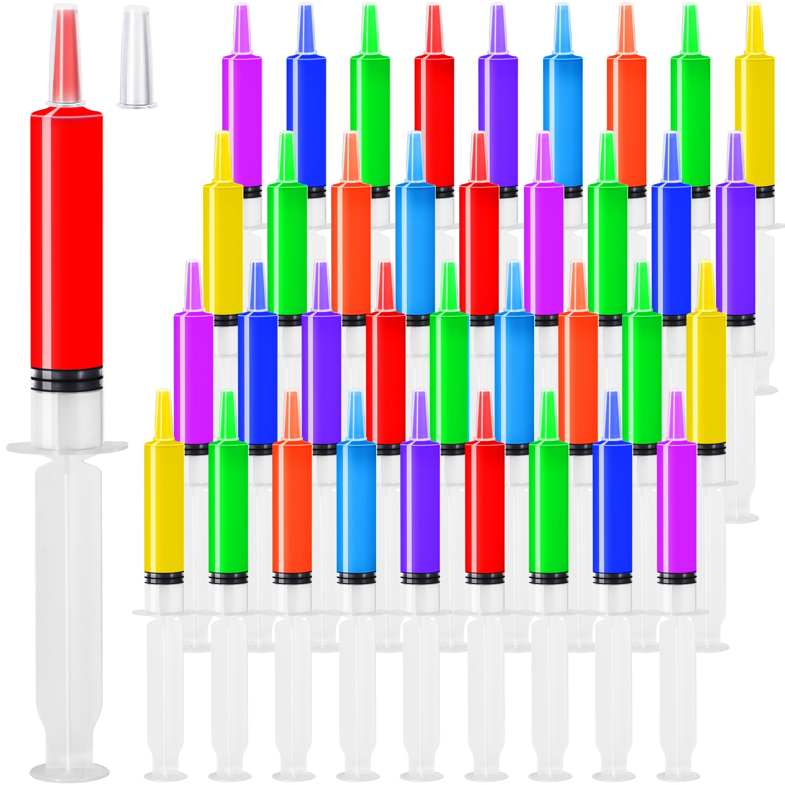 20ml Jello Shot Syringes 100 Pack with Tip Cap for Adults Kids