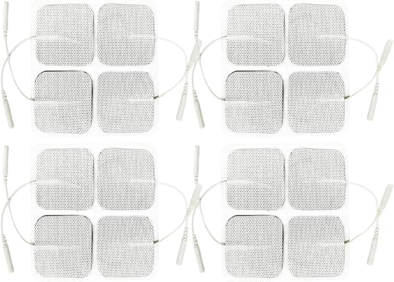Tens Electrode Pads 5x5cm Self-Adhesive Electrodes (16 pcs) Clear Aesthetic Compatible with Neurotrac, Tenscare, Auvon, Elle Tens Devices