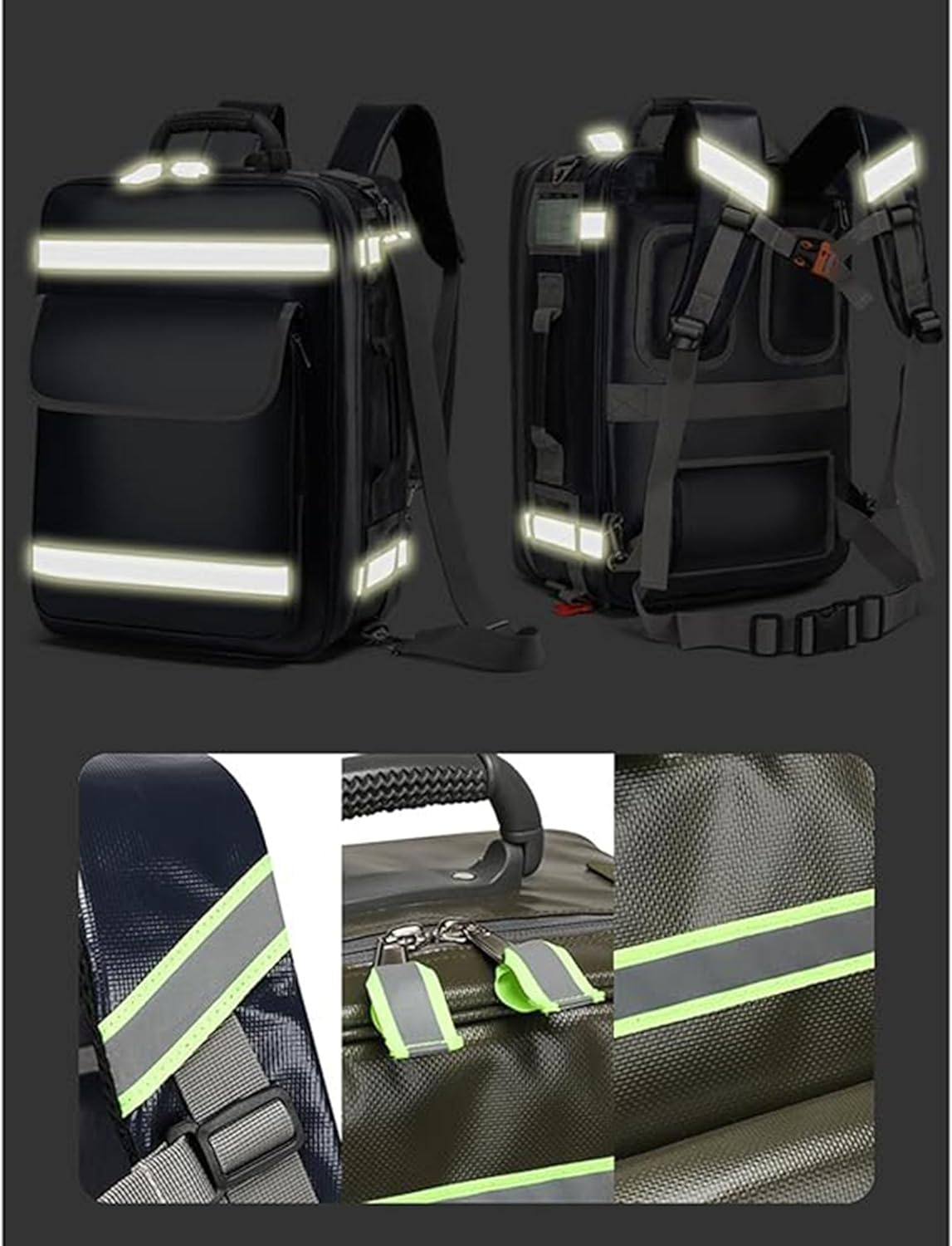 Emergency Bag First Aid Backpack Empty, Community Nurse with Detachable Dividers for Home Care, Event, for Nursing Student,Therapist,Doctors
