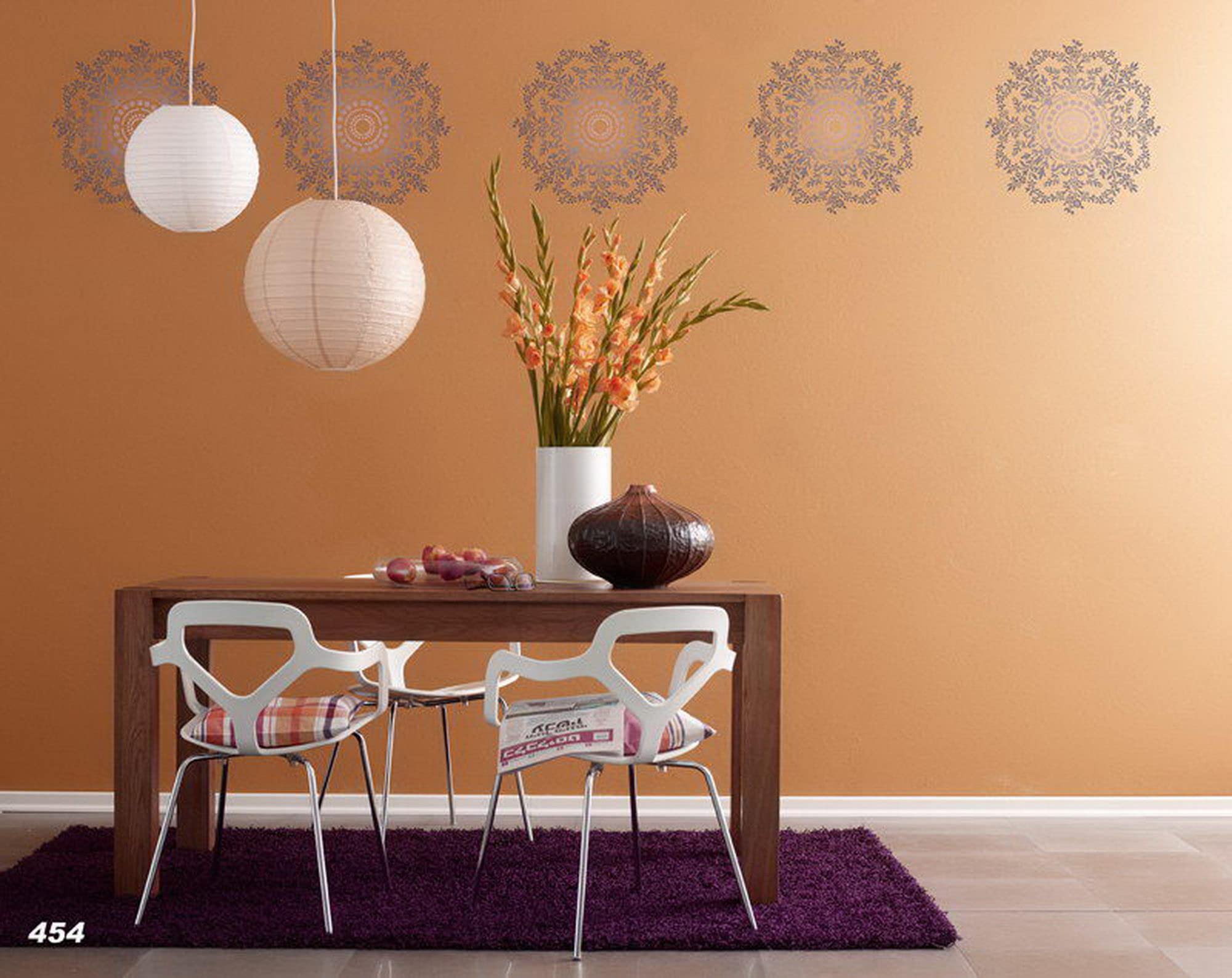 Pochoir mandala pour peinture murale, différentes tailles, modèle de décoration en plastique réutilisable (805, L)