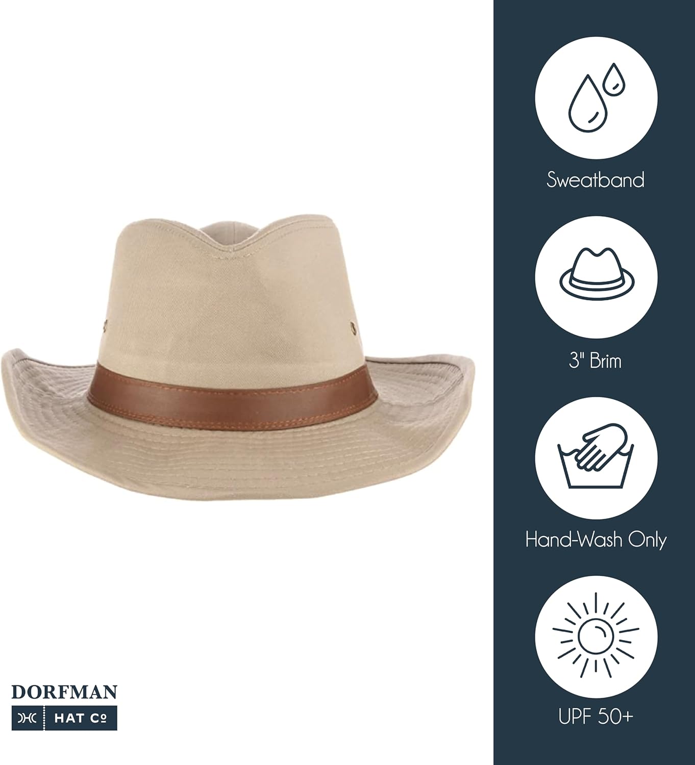Dorfman Hat Co. Men's Twill Outback Hat - Image 2