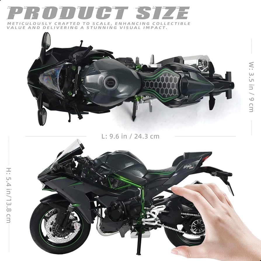 Amazon.com: Risopen 1:9 Motorcycle Model for Kawasaki Ninja H2