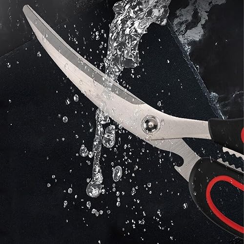 Miniatura 7 de Tijera de cocina resistente para aves de corral, multiusos, para barbacoa, carne, filete de alimentos, corte de acero inoxidable, ultra afilada, con