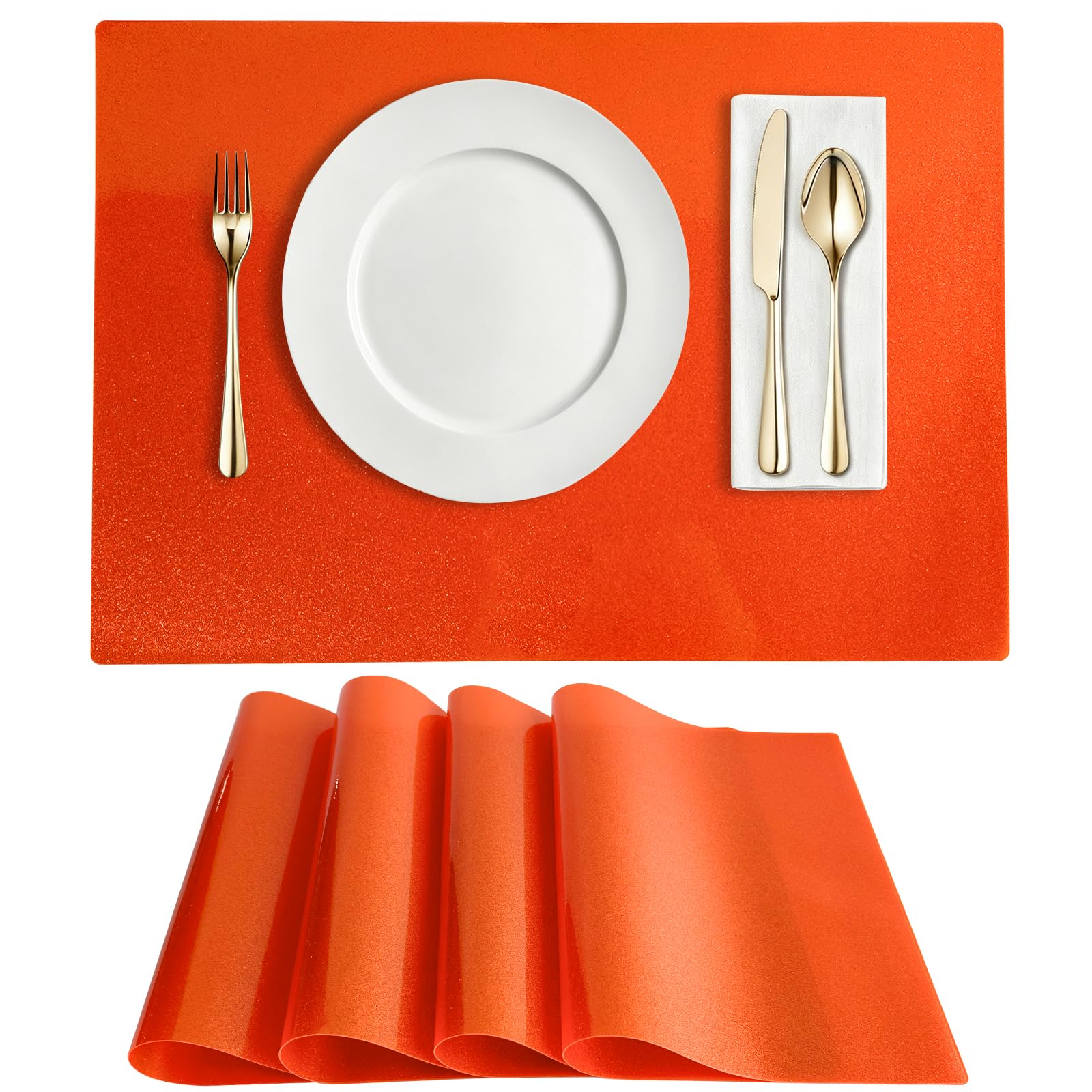 Sets de table lavables et résistants à la chaleur orange Kasepie pour protéger la salle à manger