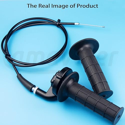 Miniatura 7 de Empuñaduras de mango del acelerador (para barra de mano de 0.866 in) y cable del acelerador (50 pulgadas) piezas de repuesto para ATV Quad Pit Bike