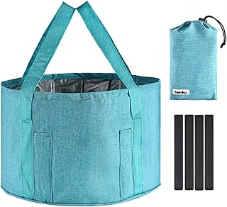 Beinilai 30L Collapsible Foot Bath Basin, Portable Foot Soak Tub,Foot Bucket for Soaking Large Feet, 8 Gallon Foldable Bucket for Camping Wash Basin, Wash Bucket, Ice Bucket, Fishing Bucket (Sky Blue)
