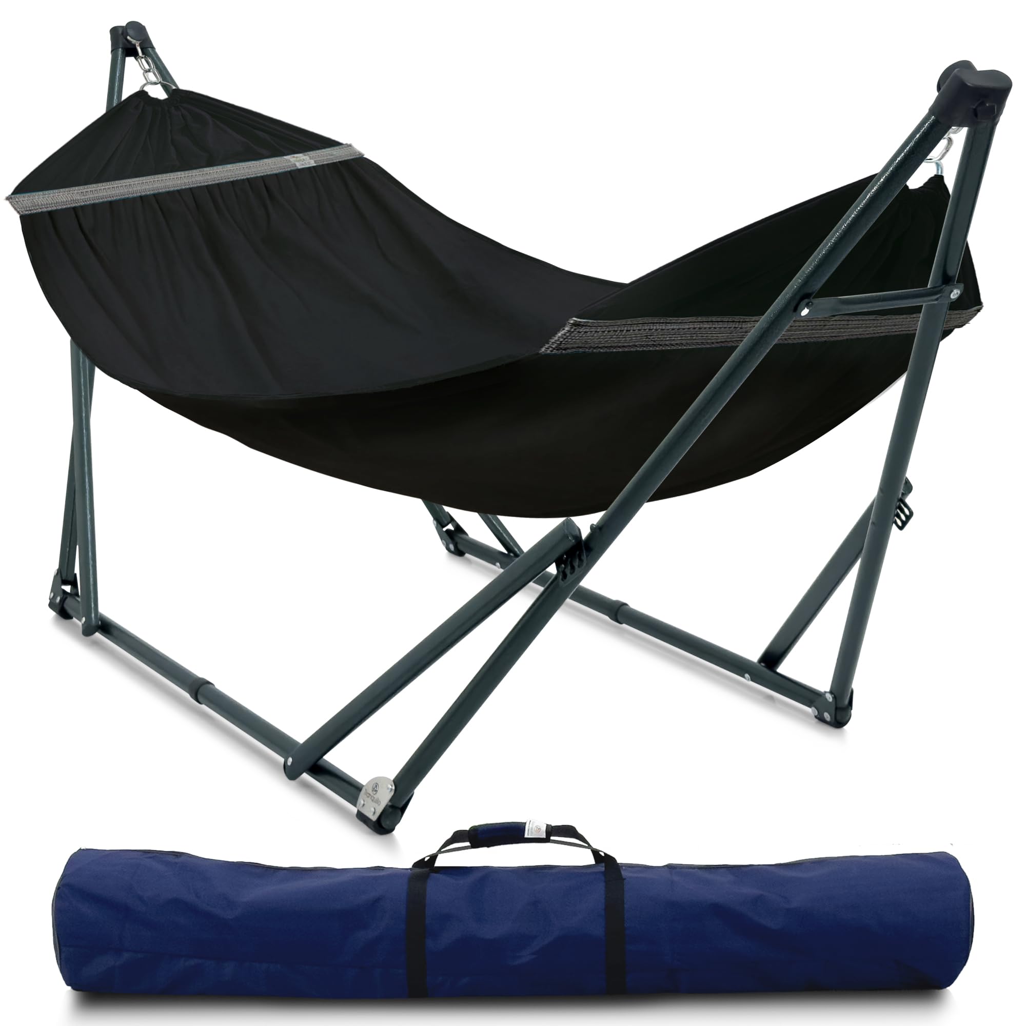 Tranquillo Portable Hammock Stand with Canvas Net, Black