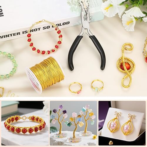 Miniatura 12 de Modacraft - 3 rollos de alambre plateado de calibre 20/24 con alicates de joyería 4 en 1, resistente al deslustre, calibre 20, alambre de joyería