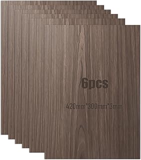 Scettar Sperrholzplatte 3mm A3, 6 Stück walnussholz Holzplatte 420x300mm, Stabil