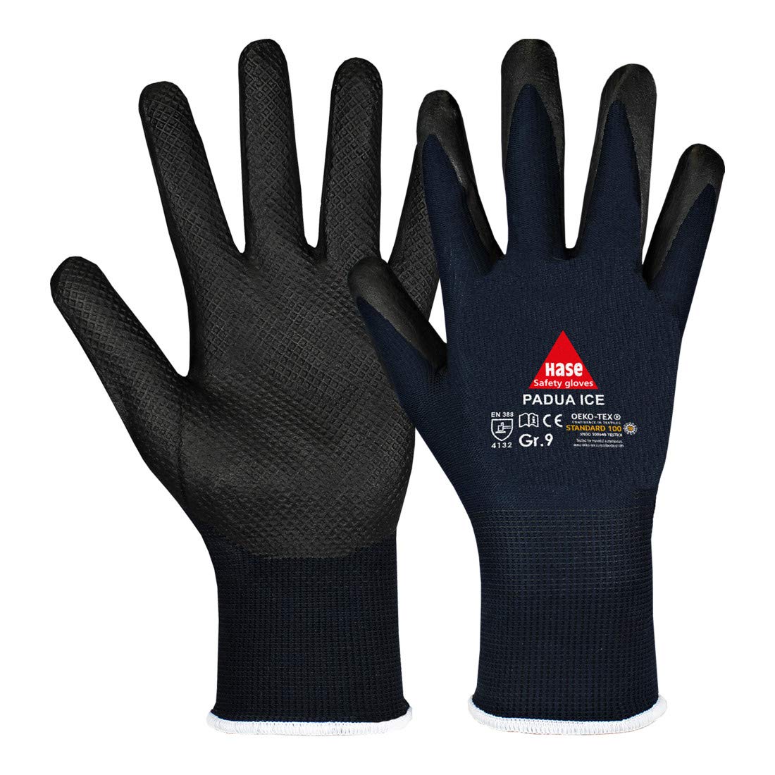 Hase Montagehandschuhe Padua Ice Größe 9 Nylon 12er Pack