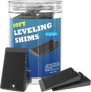Furniture Levelers, 32 Piece Jar 2“, Rubber Shims for Leveling, Black Wedge for Table Toilet Refrigerator Piano, Non-Slip Shims for Home Improvement and Work, Cuttable and Stackable