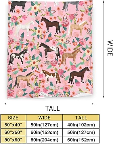 Miniatura 3 de Manta de caballo para niñas y mujeres, manta de franela de forro polar de animales del oeste, suave y ligera, manta de felpa de caballo, manta rosa