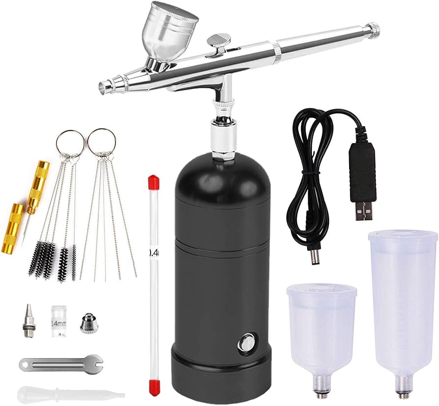 Amazon | エアブラシ ダブルアクションエアーブラシ セットUSB充電式