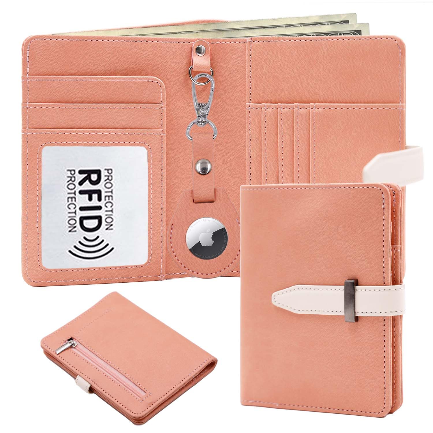 Sbrinnaliao Passport Holder with Airtag for Women/Men,Airtag Passport Wallet for Travel,Cute Passport Holder Rfid Blocking,Travel Wallet for Cards