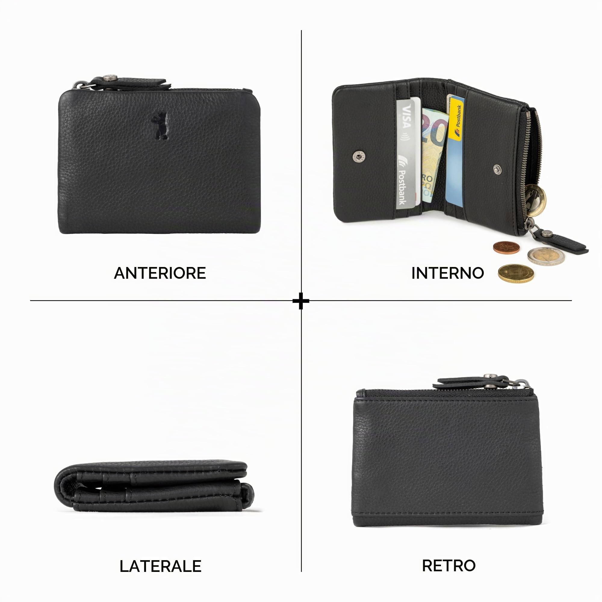 Berliner Bags Portafoglio Cleo Donna con Portamonete Slim in Pelle e RFID