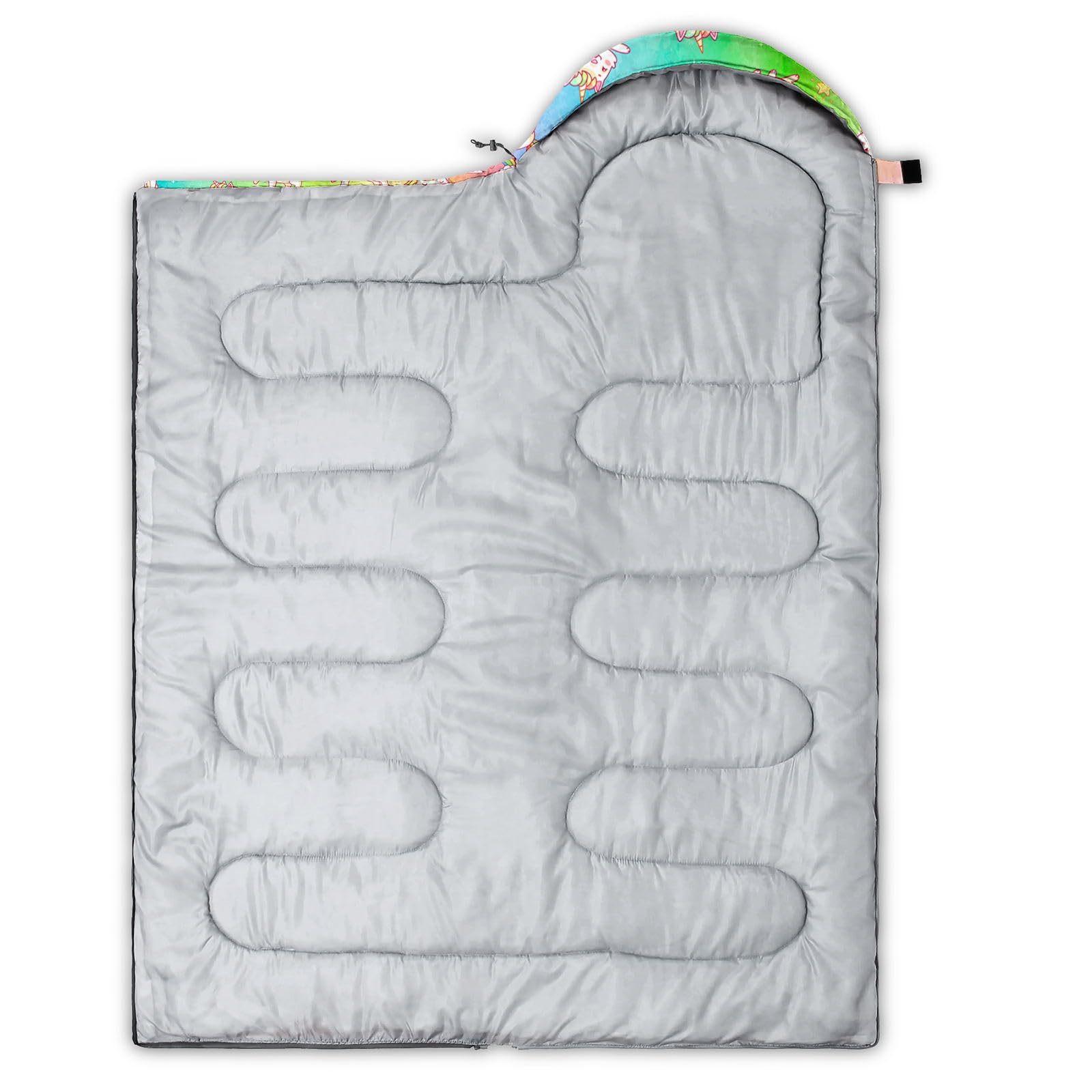 HOSIMA Sleeping Bags for Boys Girls Kids,Rainbow Unicorn Cat Printeded Lightweight Warm Portable Outdoor Indoor Waterproof Cold Resistant Sleeping Bag for Camping Hiking (Unicorn) - Image 4