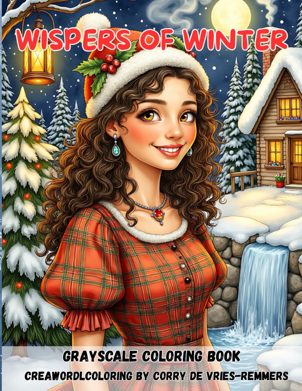 Whispers of winter: Grayscale coloring book for adults