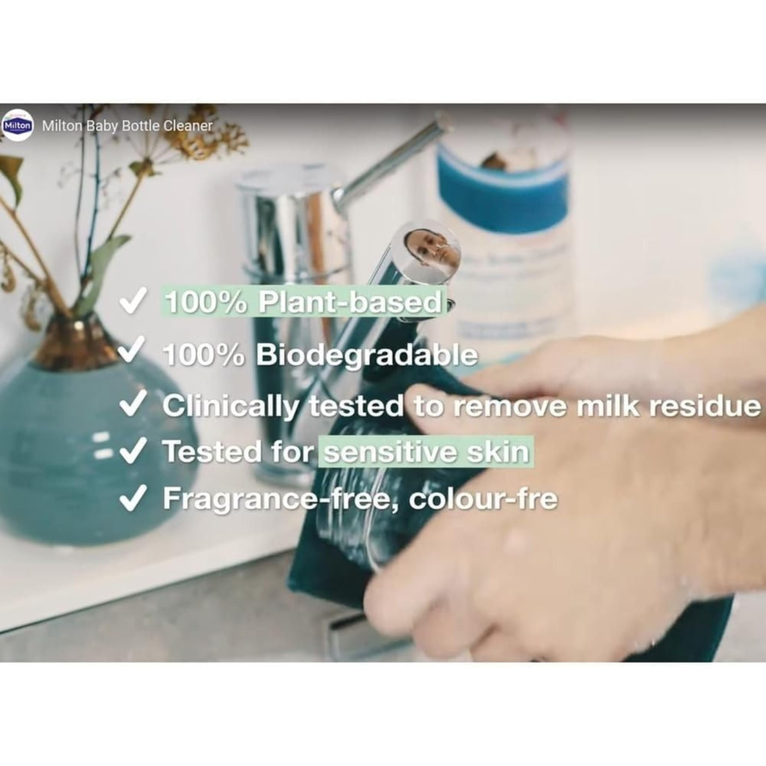 MiltonBaby - Detergente per biberon, 500 ml x 3, rimuove i residui di pellicola di latte bianco, igienico, disinfettante per pelli sensibili (confezione da 3)