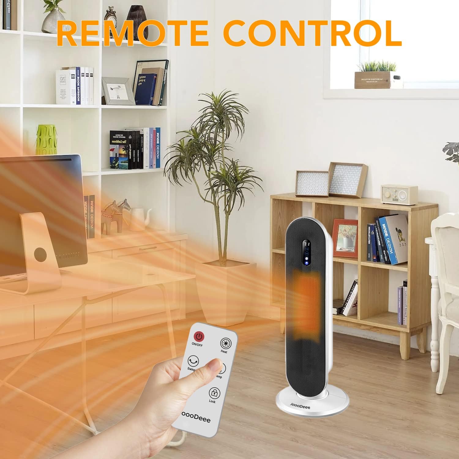 25” Space Heater, Upgraded Fast Quiet Heating PTC Ceramic Heater Tower 90°Oscillating Electric Heater, Digital Thermostat, 24h Timer, 1500W Room Heater with Remote,Safety for Indoor Use…