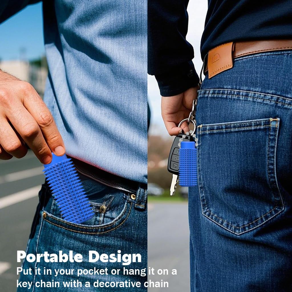 Little Ouchies Fidget - Pocket-Sized Stim Keychain with Spiky Grippie Design, Anxiety & Stress Relief Sensory Toy for Adults, Unique Gifts for Friends & Family (Blue)