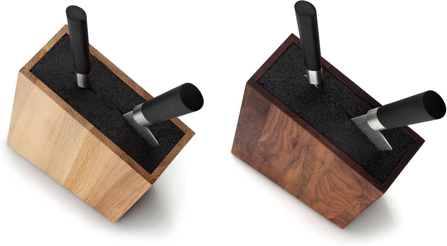 Continenta Knife Block with Flexible Insert Slanted Oak Wood