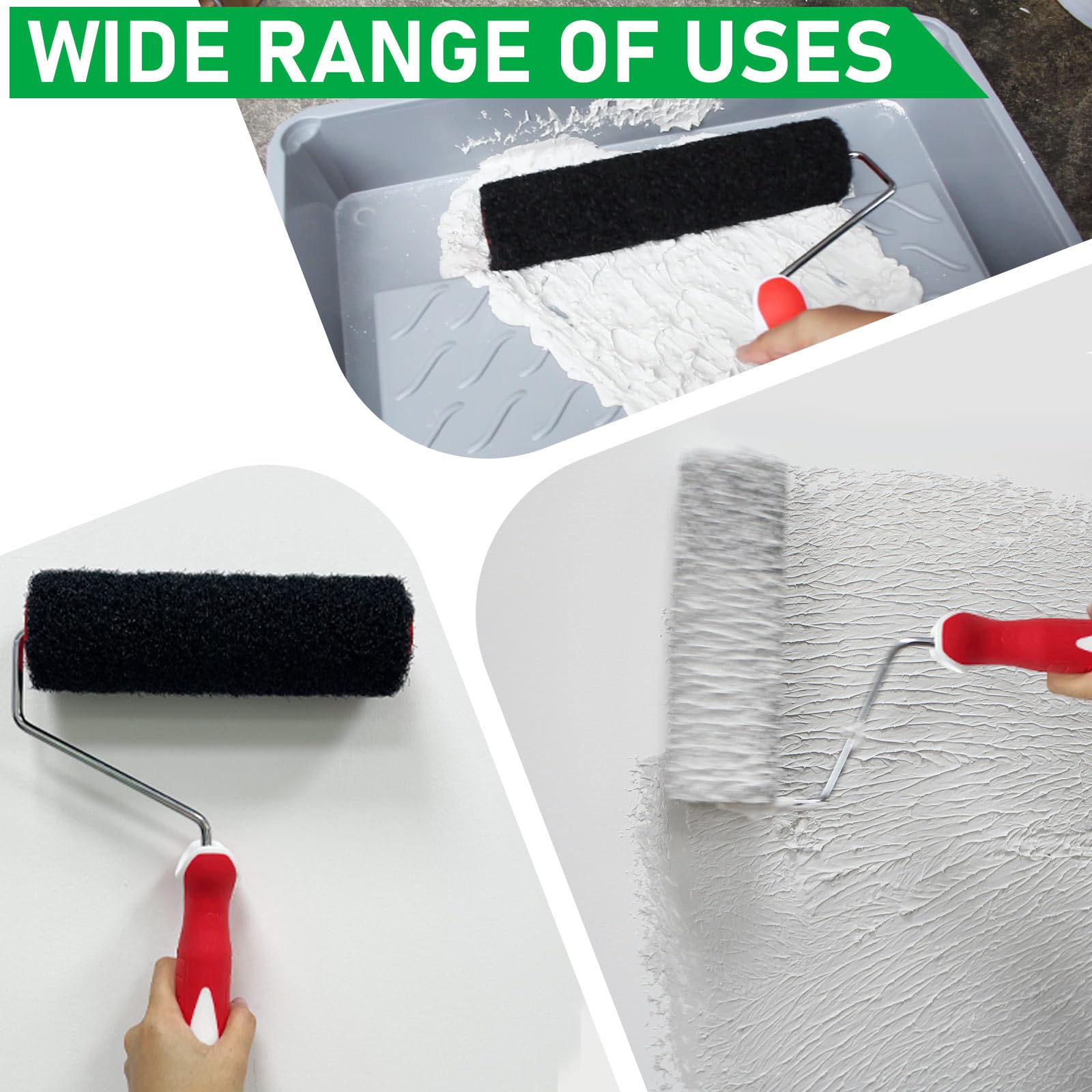 Lame d'écrémage pour cloison sèche, lame en acier inoxydable de 0,4 mm, truelle lisse et démontable pour cloison sèche pour décoration murale de zone de travail (vert, 25,4 cm + 40,6 cm + 61
