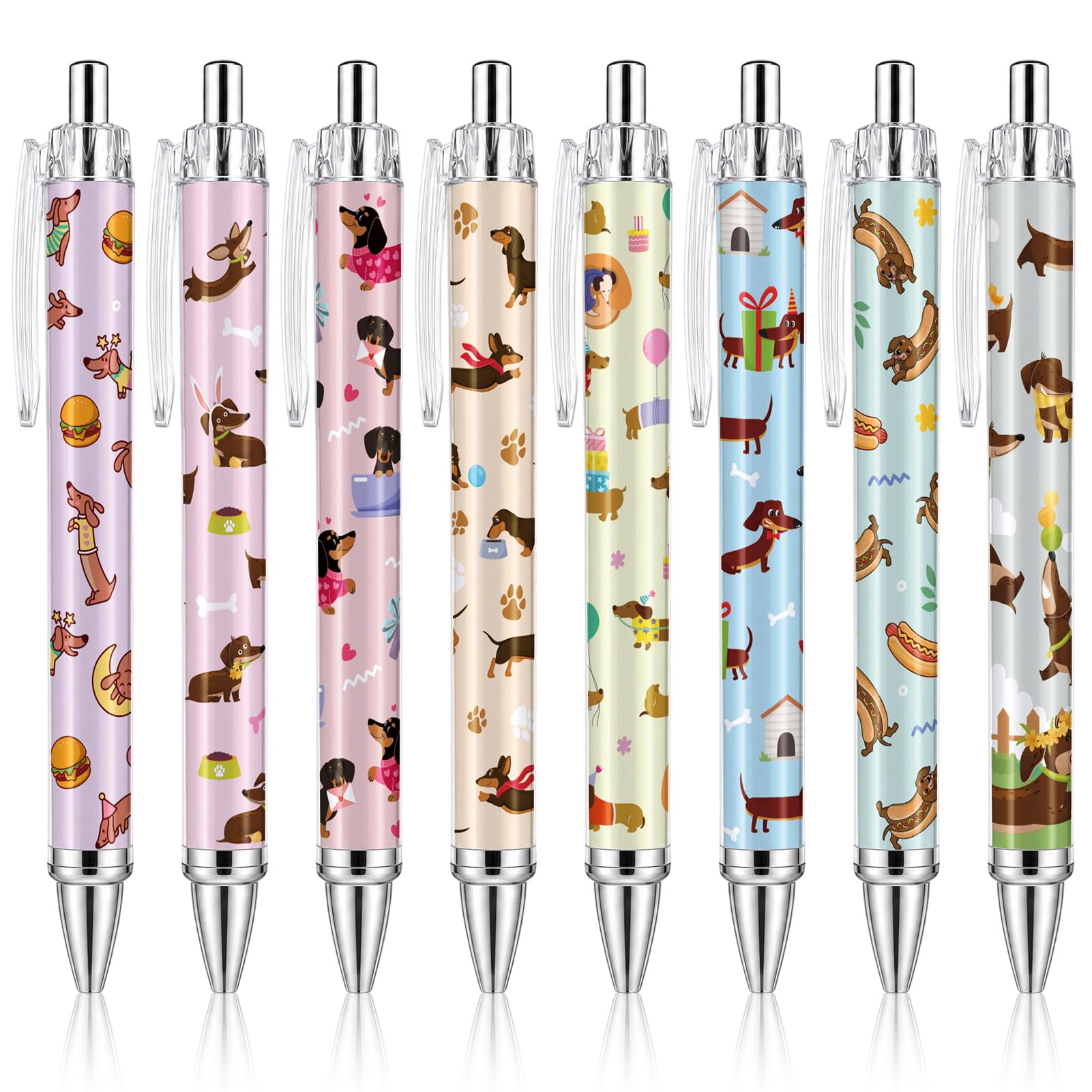 Candcamp Dachshund Gifts,8Pcs Ballpoint Pens for Women Girls Dog Lovers