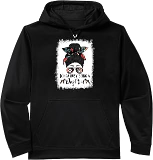 Kinda Busy Being A Dog Mom Wire Hair Fox Terrier Messy Bun Performance Hoodie