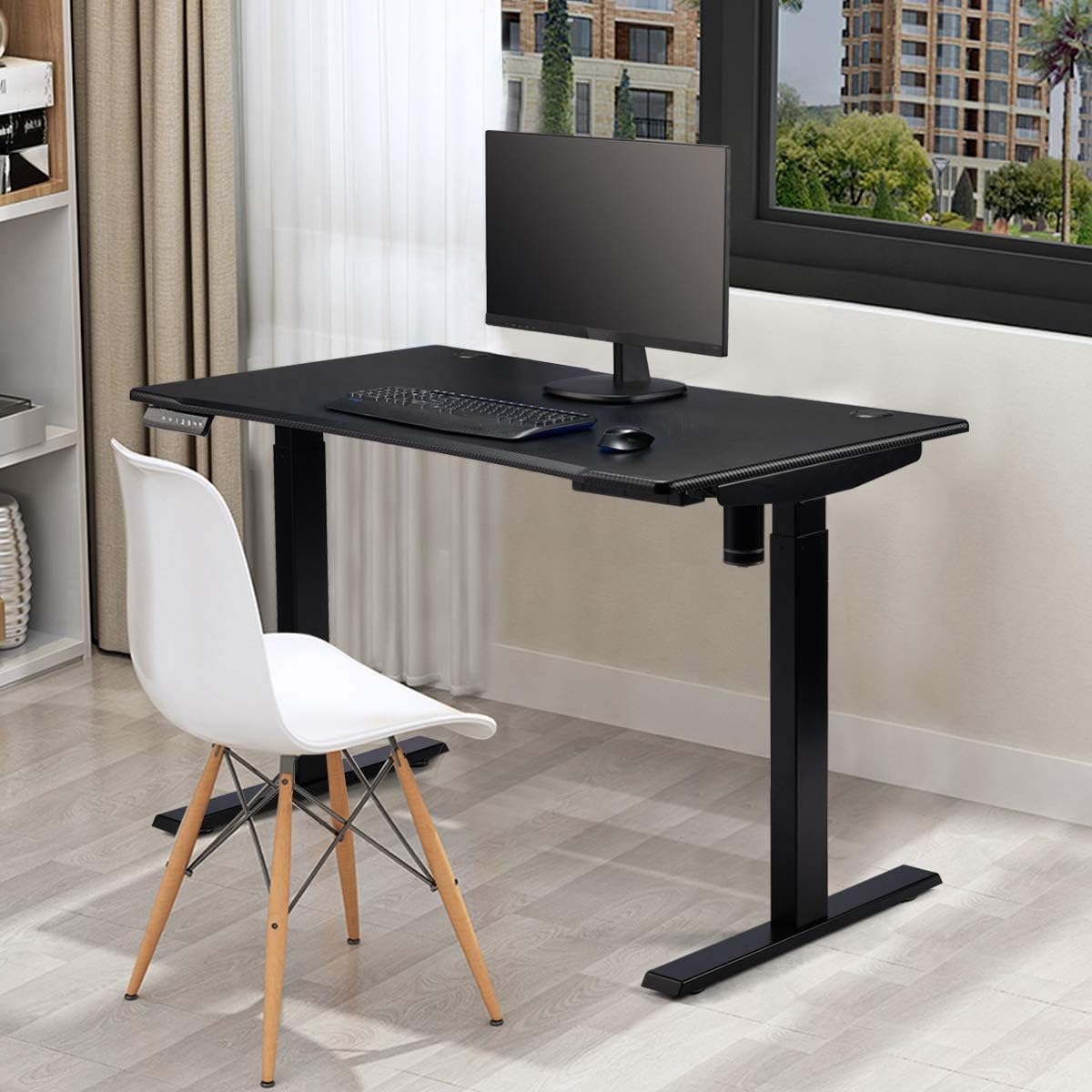 AECOJOY Electric Stand Up Desk Frame, Height Adjustable Standing Base Single Motor DIY Workstation with Memory Controller