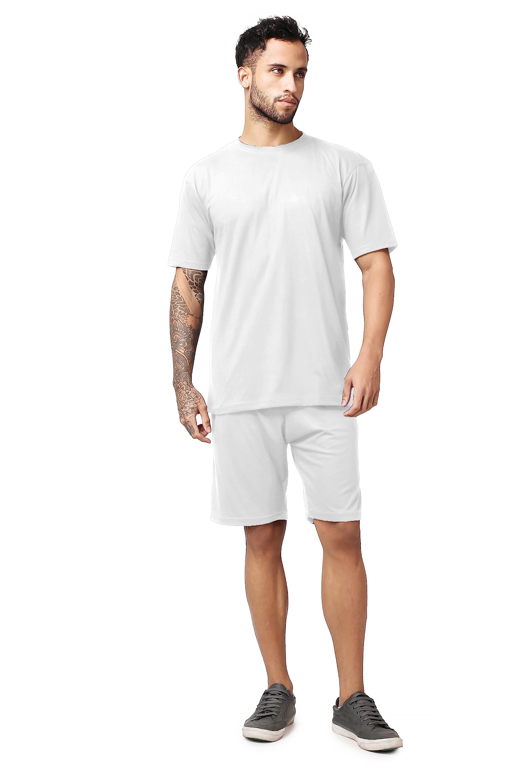 NOTWILD Men's Cotton Loose fit Oversize t-Shirt with Matching Shorts Combo Set Shorts Night Suit Cord Set - Stylish Comfort for Men Nightwear