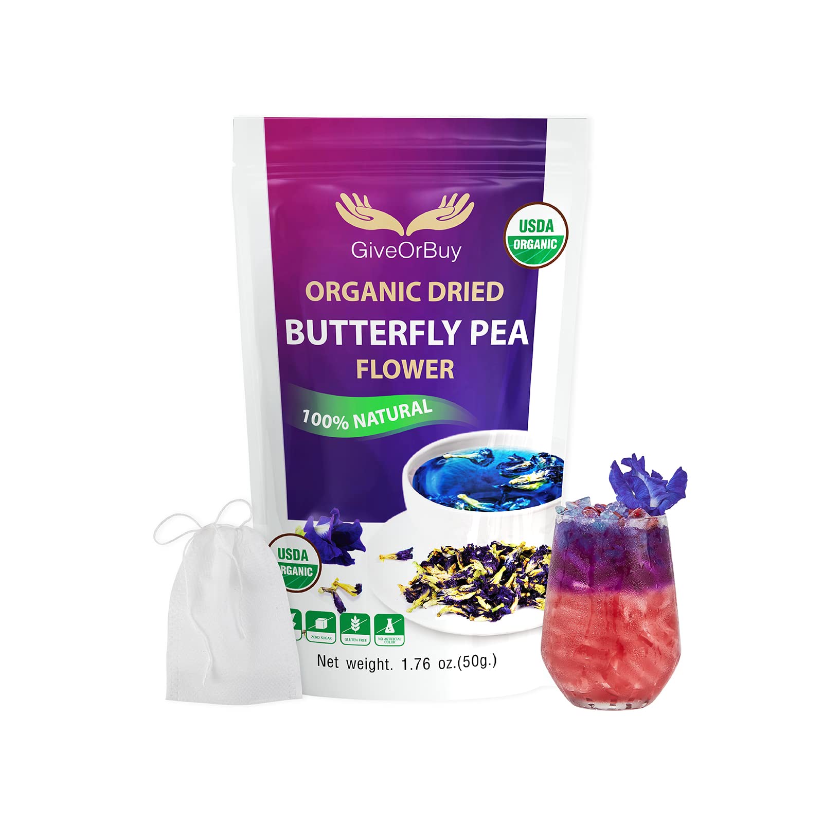 Butterfly Pea Flower Tea USDA Organic Butterfly Pea Tea Gluten Free