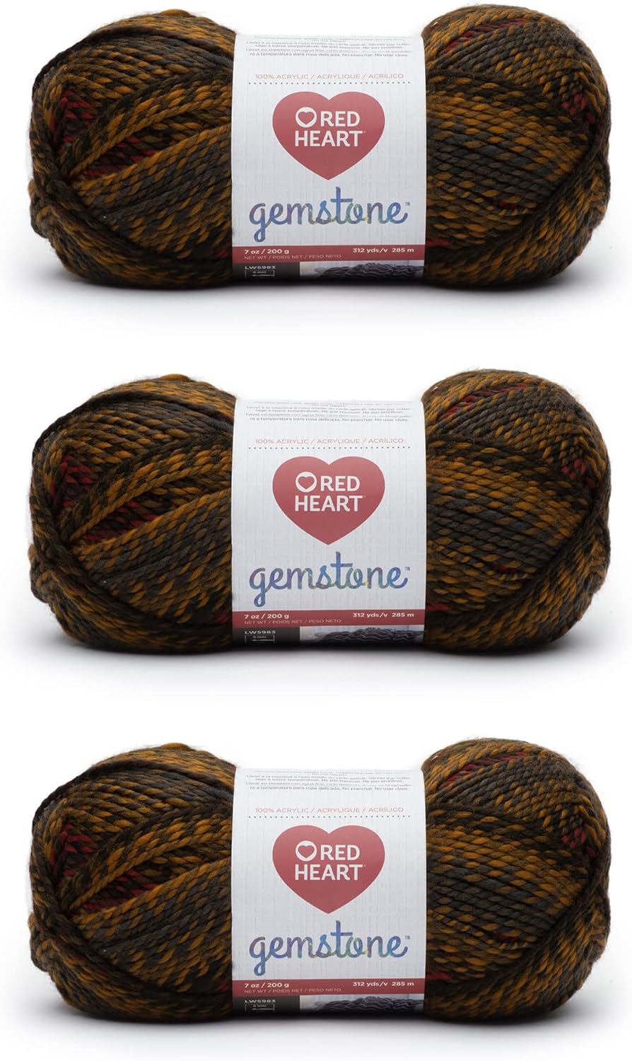 Red Heart Gemstone Yarn, Citrine 3 Count Amazon.ca Home