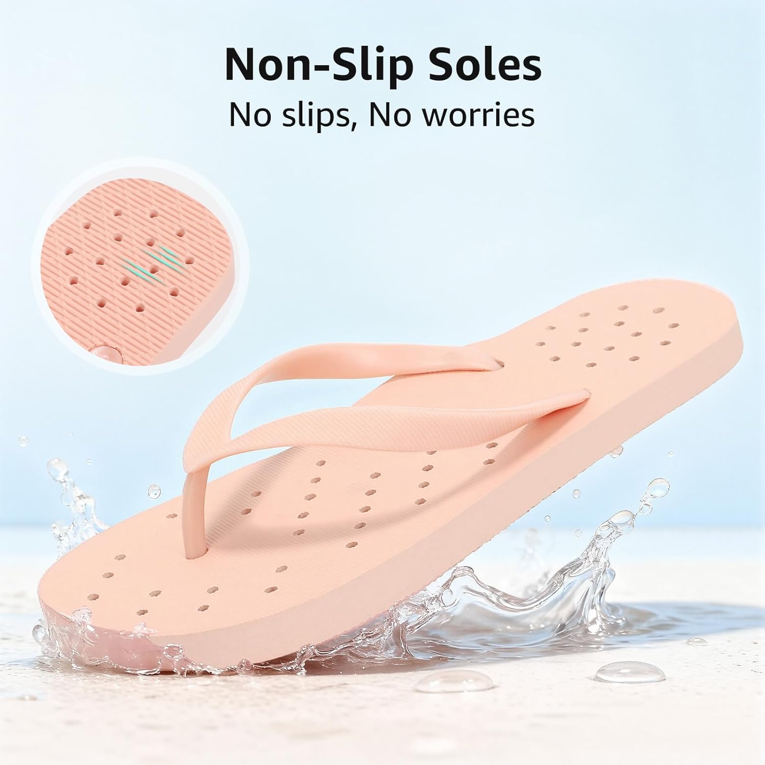 STQ Shower Shoes for Women Pool Beach Flip Flops with Arch Support Quickly Dry - Image 5