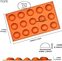 Vista 3 de FUNSHOWCASE Molde de silicona de medio círculo, molde para hornear bombe teacake, tamaño surtido, 4 en juego