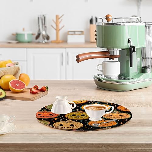 Miniatura 6 de 3 Pcs Extra Large Trivet for Hot Pots and Pans 15in Cotton Thread Weave Absorb Water Potholders for Instant Pot Halloween Decor Bright Orange Happy