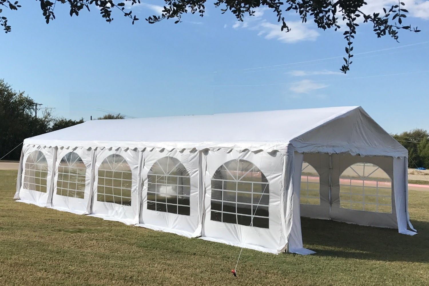 Delta 32'x16' Fire Retardant (FR) PVC Party Tent, Wedding Tent Canopy, Outdoor Event Shelter, Garden Gazebo, with Waterproof Top, Galvanized Steel Tubes, Carry Bags