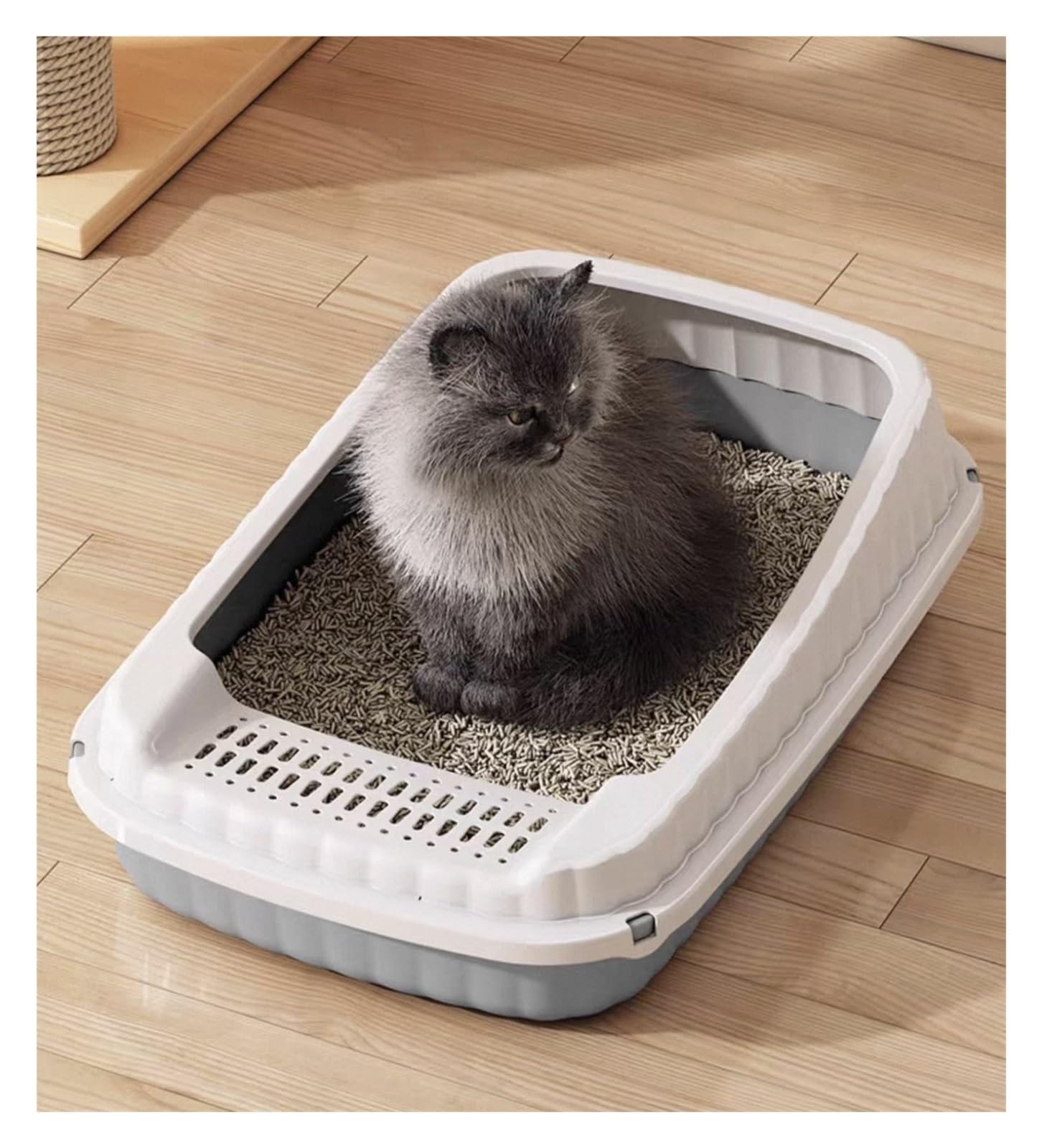 Halbgeschlossene Katzentoilette mit abnehmbarem Löffel katzenklo